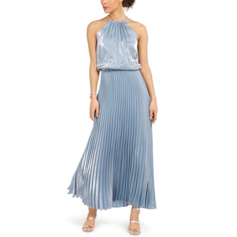 MSK Blue Pleated Gown